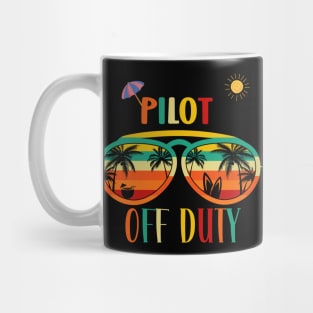 Pilot Off Duty- Retro Vintage Sunglasses Beach vacation sun for Summertime Mug